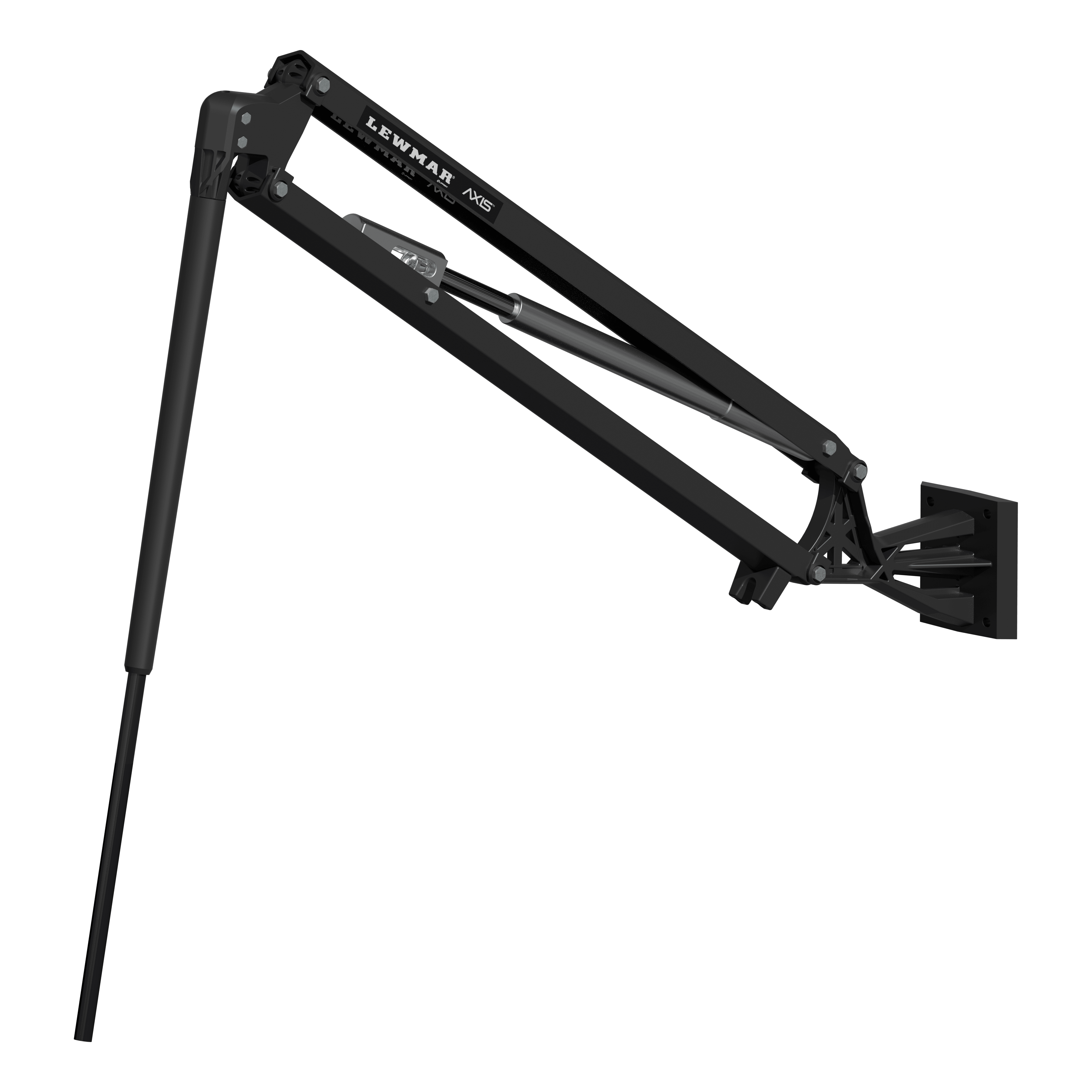 Lewmar Axis 6' Electric Anchor shallow water anchor, black finish, deployed studio angle