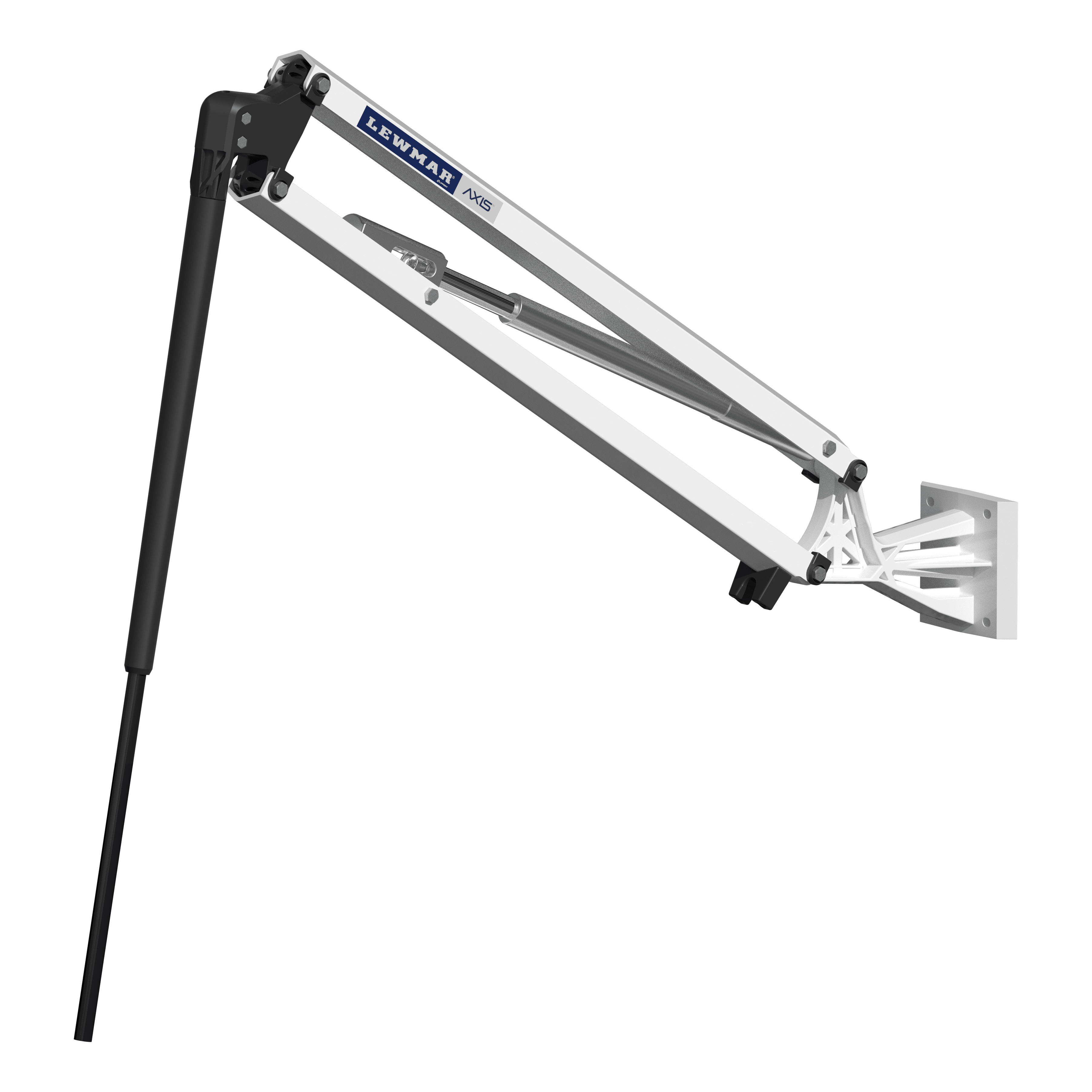 Lewmar Axis 6' Electric Anchor shallow water anchor, white finish, deployed studio angle