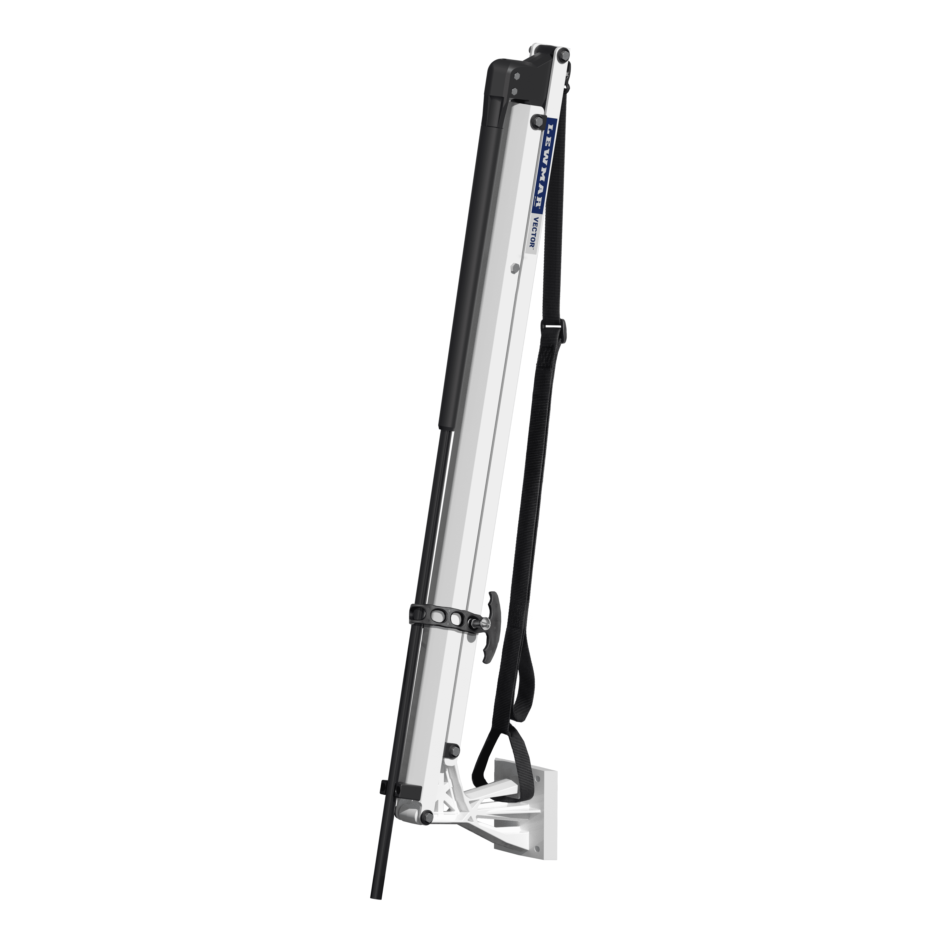 Lewmar Vector manual shallow water anchor, white finish, studio photo in retracted position