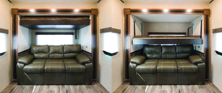 Heartlands Elkridge the First Towable to Feature Lippert Components Euroloft Bed Lift System
