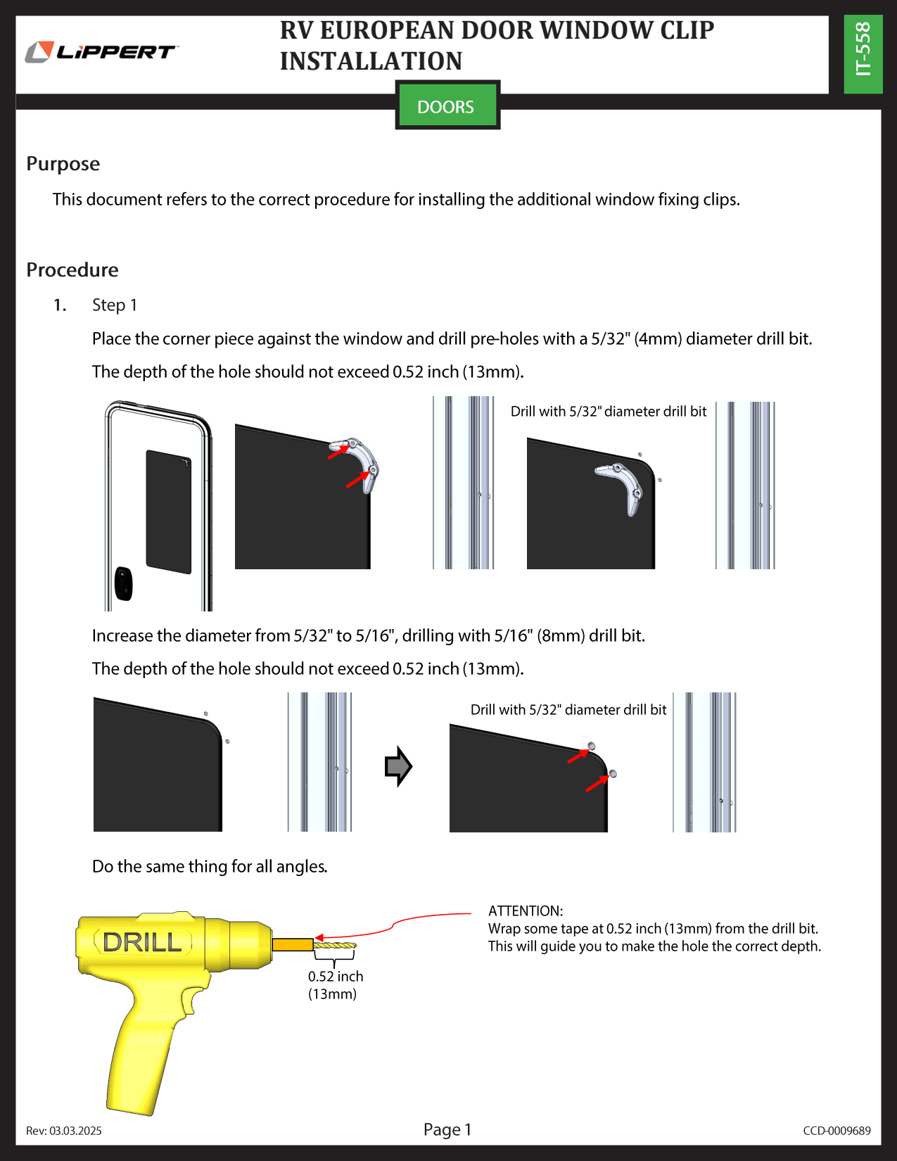 TI-558 RV European Door Window Clip Installation
