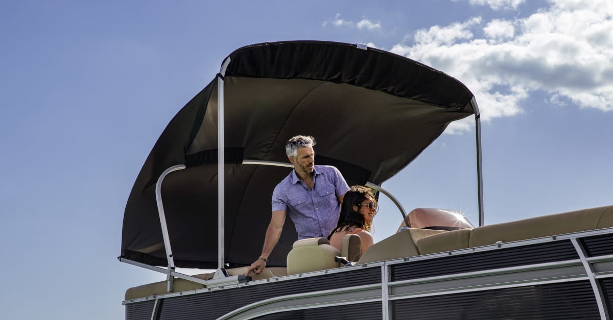 Lippert™ Introduces SureShade® Battery Powered Bimini for Pontoon Boats