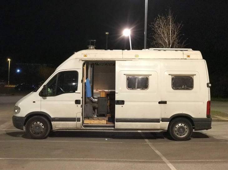 Van Life Parkup at Night