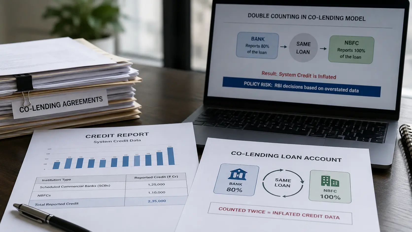 India's NBFC Co-Lending Book Is Being Counted Twice in System Credit Data — and RBI Policy Is Calibrated on the Inflated Number