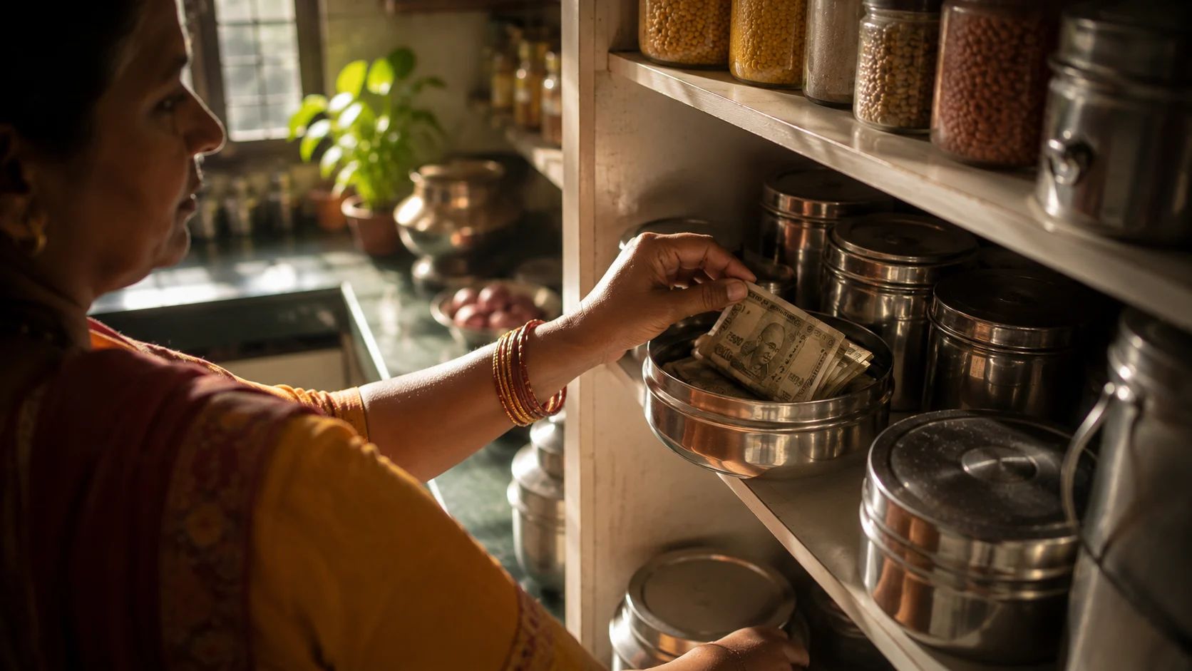 The 500 Notes in the Steel Dibbi Are Not Savings — They Are Proof She Exists