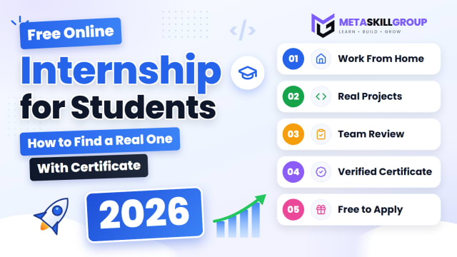 Free online internship for students in 2026: work from home, real projects, team review, verified certificate, free to apply