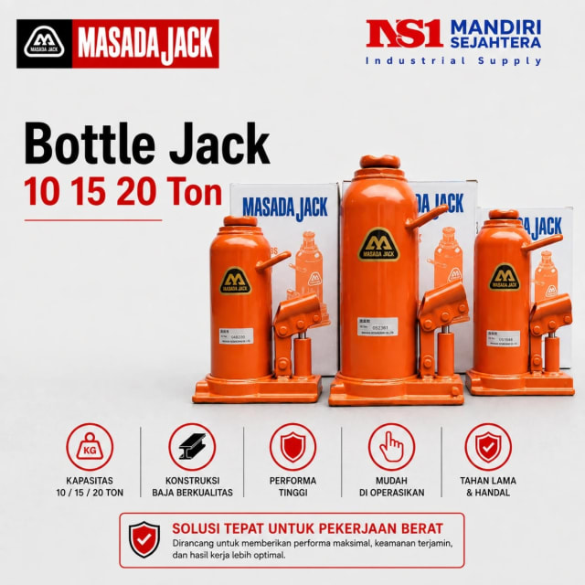 Masada Jack Dongkrak Botol 10 15 20 Ton