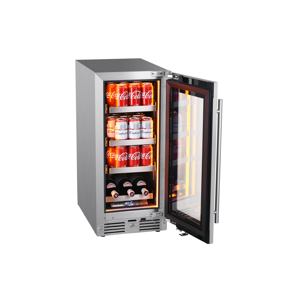 15″ Undercounter Stainless Steel Beverage Refrigerator – Right
