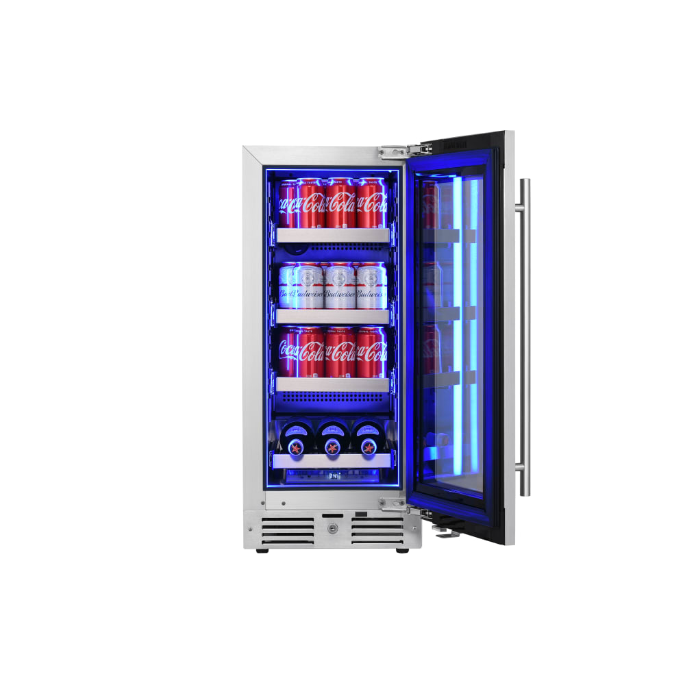 15″ Undercounter Stainless Steel Beverage Refrigerator – Right