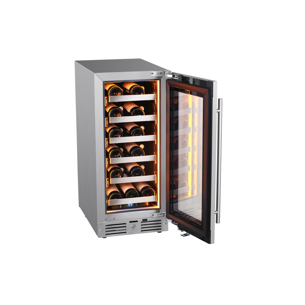 15″ Undercounter Stainless Steel Wine Refrigerator – Right Hinge