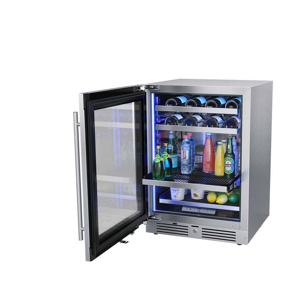 24″ Undercounter Stainless Steel Wine and Beverage Refrigerator