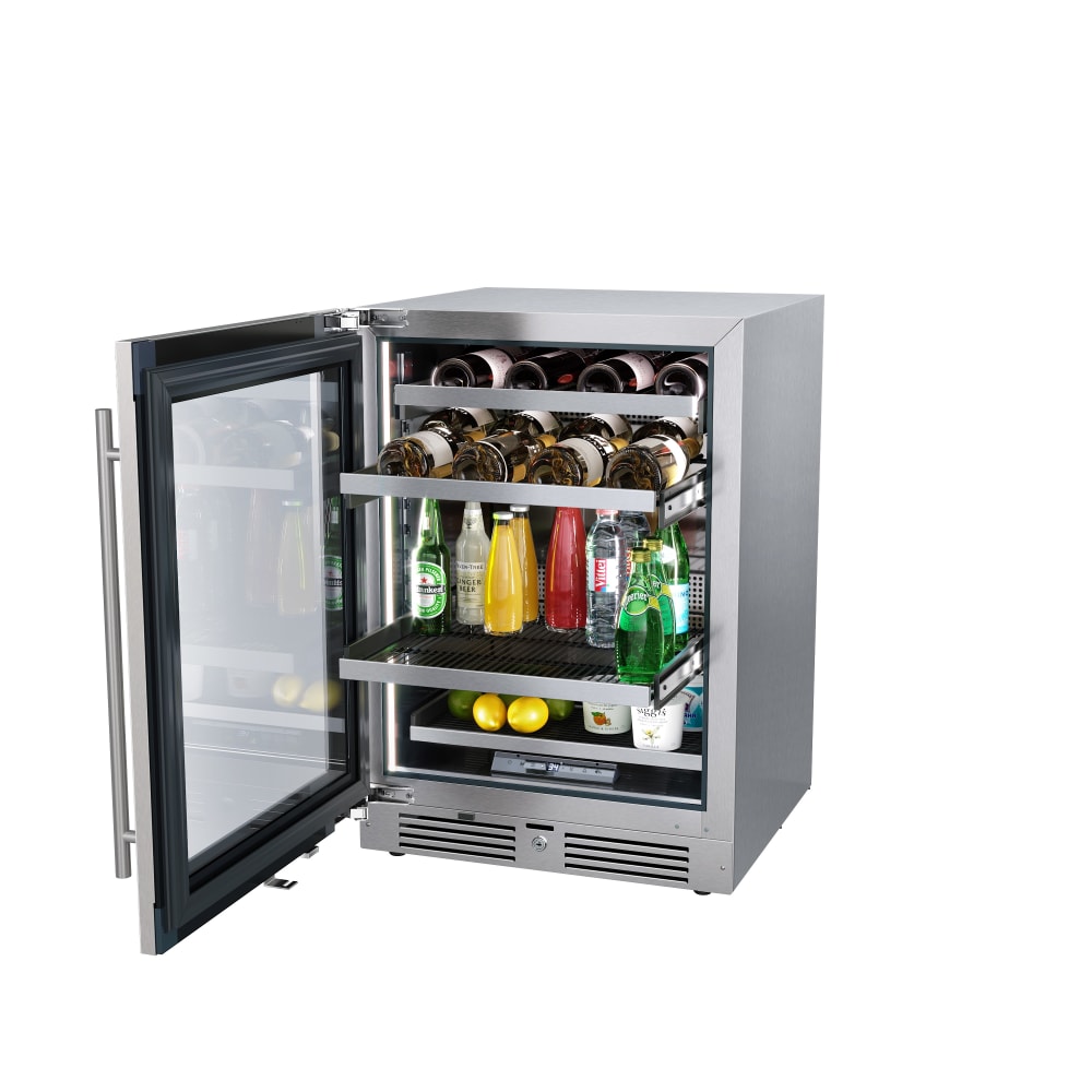 24″ Undercounter Stainless Steel Wine and Beverage Refrigerator