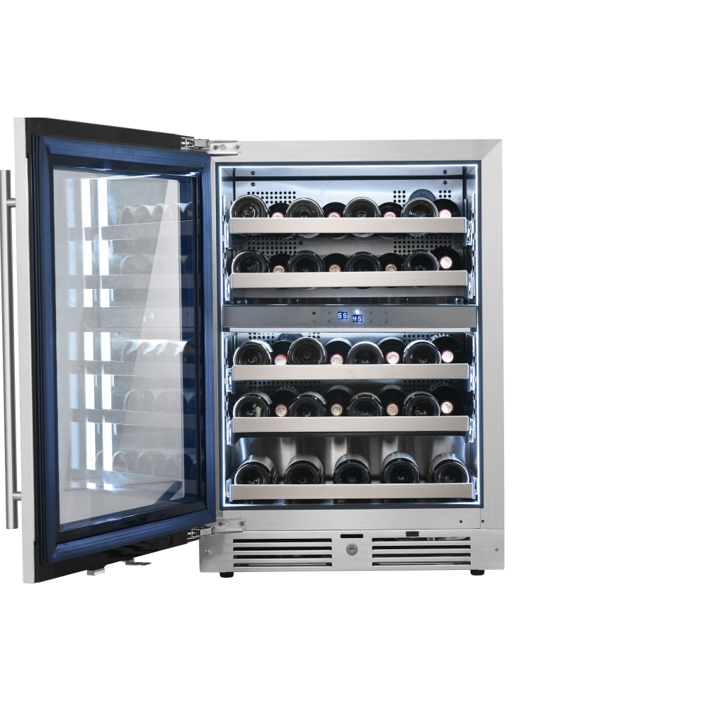 24″ Dual Zone Stainless Steel Wine Refrigerator – Left Hinge