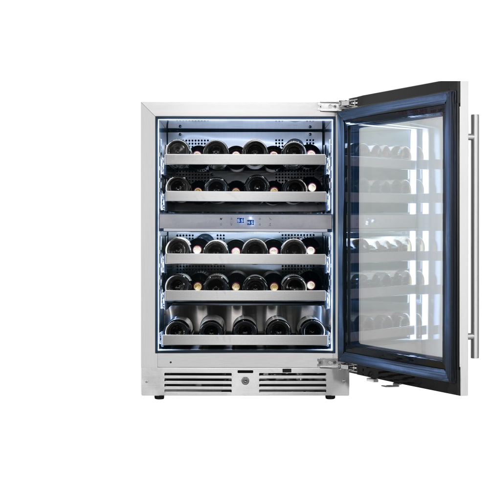 24″ Dual Zone Stainless Stel Wine Refrigerator – Right Hinge