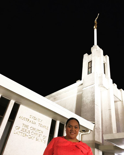 At the temple at night