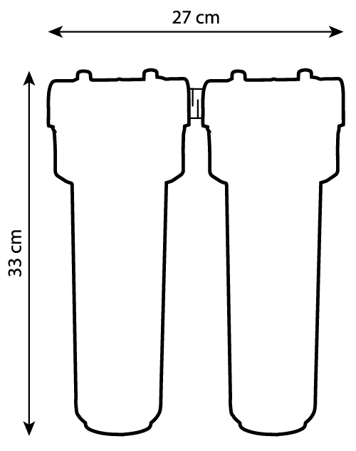 Filtre à eau double pour cartouche SX type SENIOR 20-27