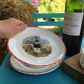 Lot de 6 assiettes à fromage « tour des vins de France »