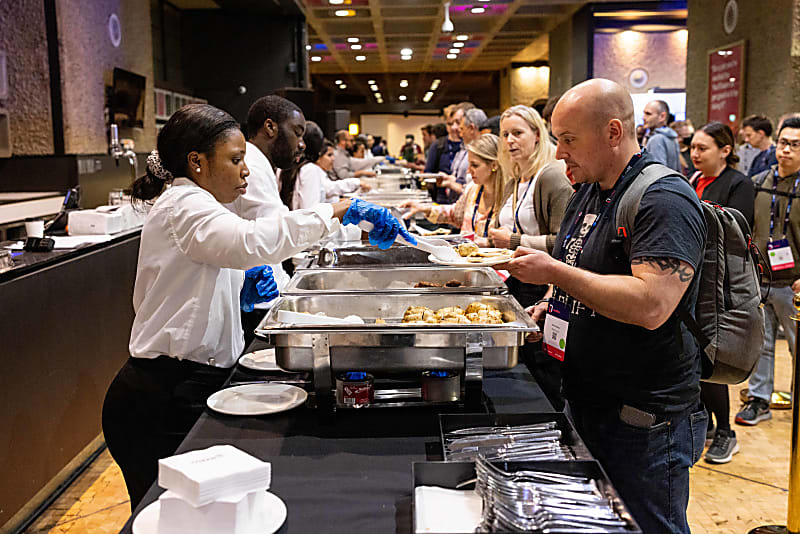 Lunch being served to delegates at LeadDev London