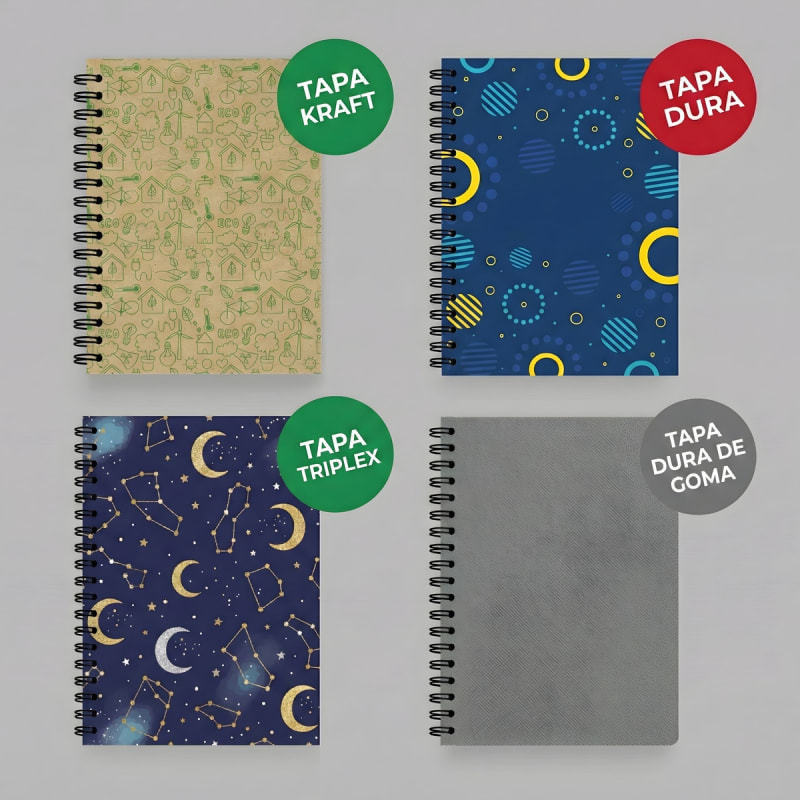 Cuaderno anillado al costado