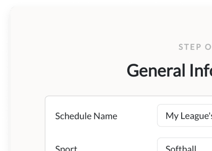 Schedule Generator - General Details