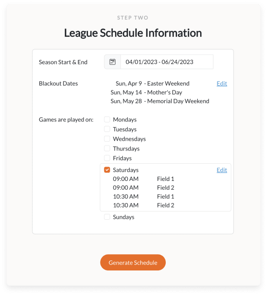 Schedule Generator Screenshot - Identify Timeslots