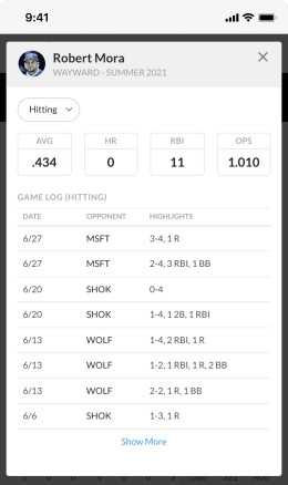 LeagueSquare Screenshot - Player Stats Card