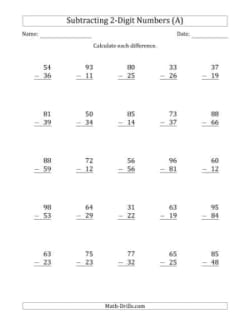 2nd grade math worksheets subtraction k5 learning