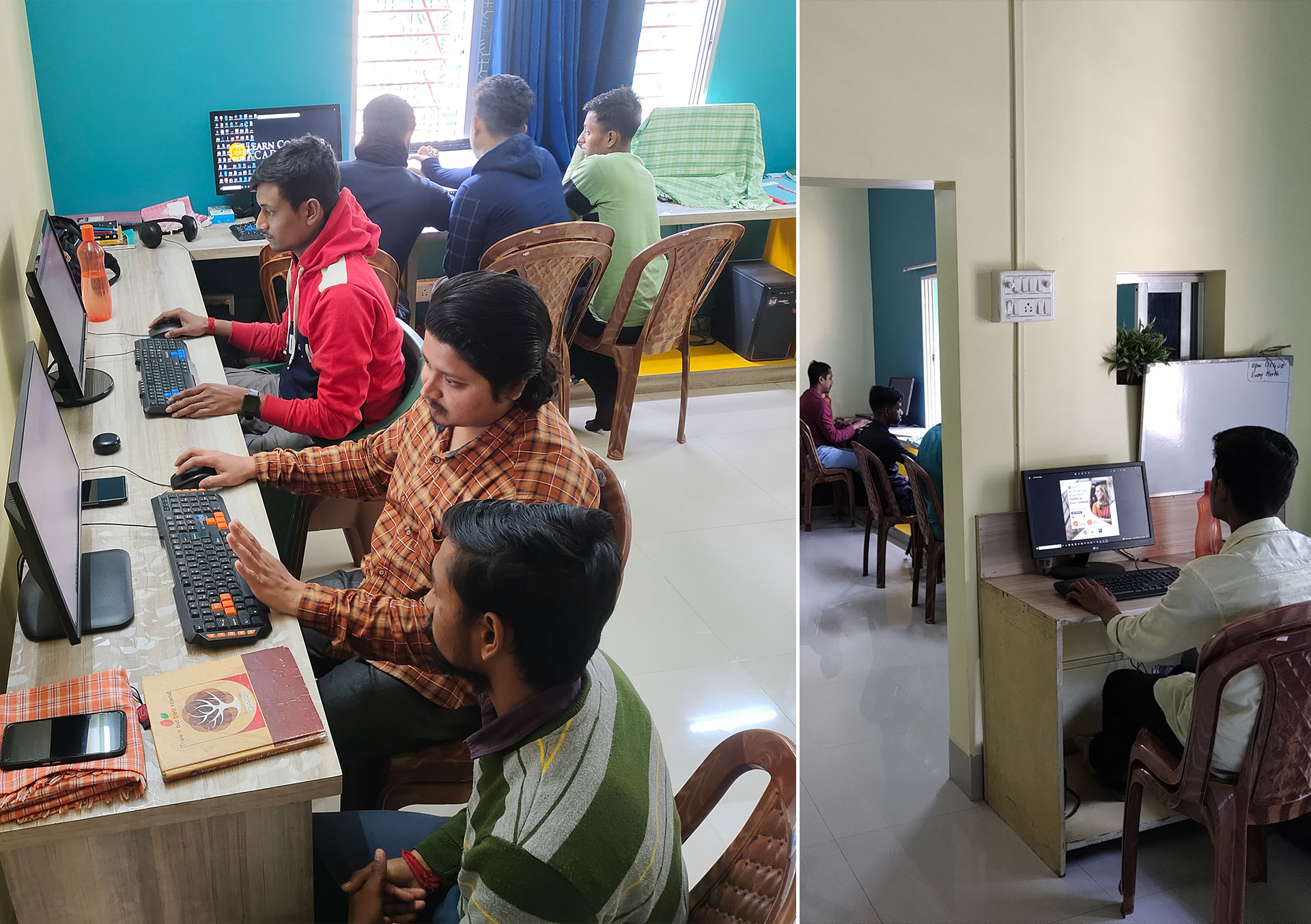 Students learning to Code at our Computer Center in Habra