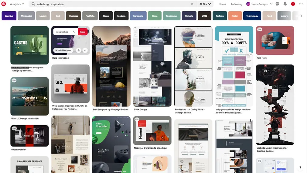 pinterest screenshot