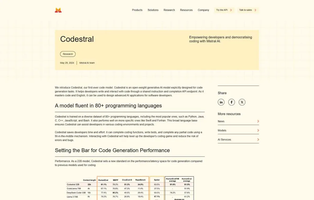 Codestral Screenshot