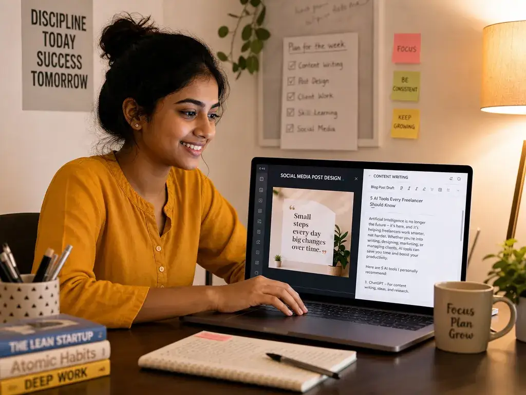 Student earning with AI skills after learning AI in a few months