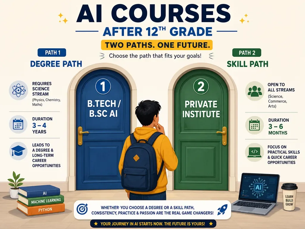 AI courses after 12th - two doors for science commerce and arts students