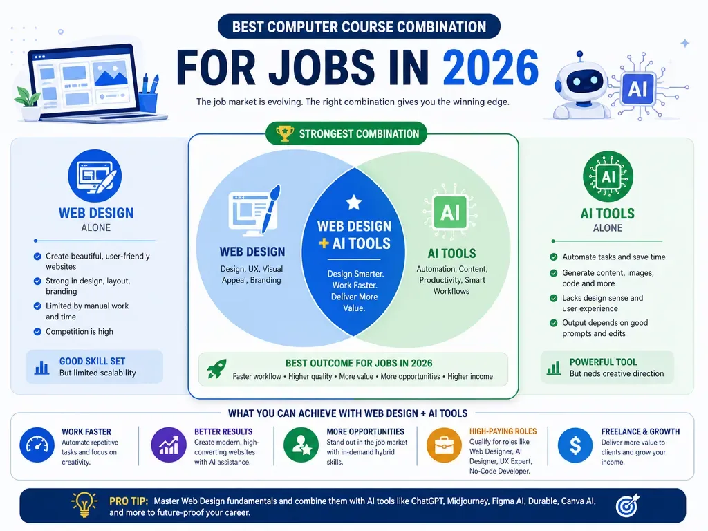 Best computer course combinations for jobs - web design plus AI tools