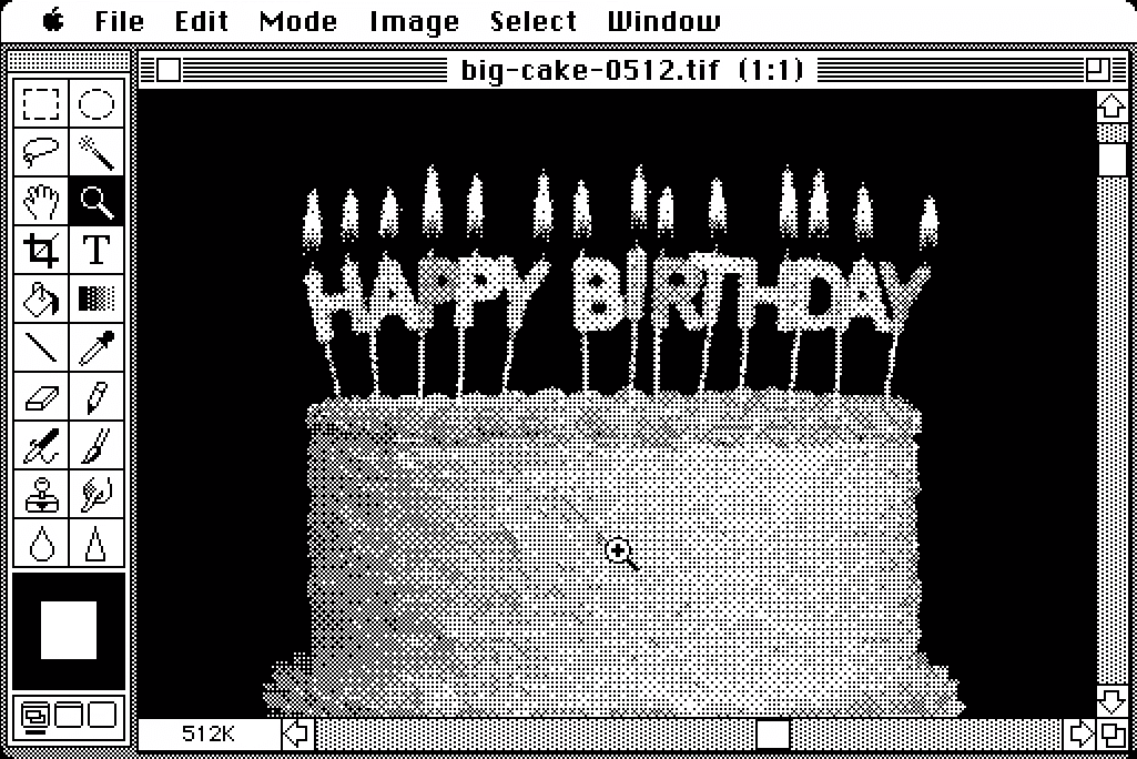 Photoshop 1.0 Black and White Workspace (1990)