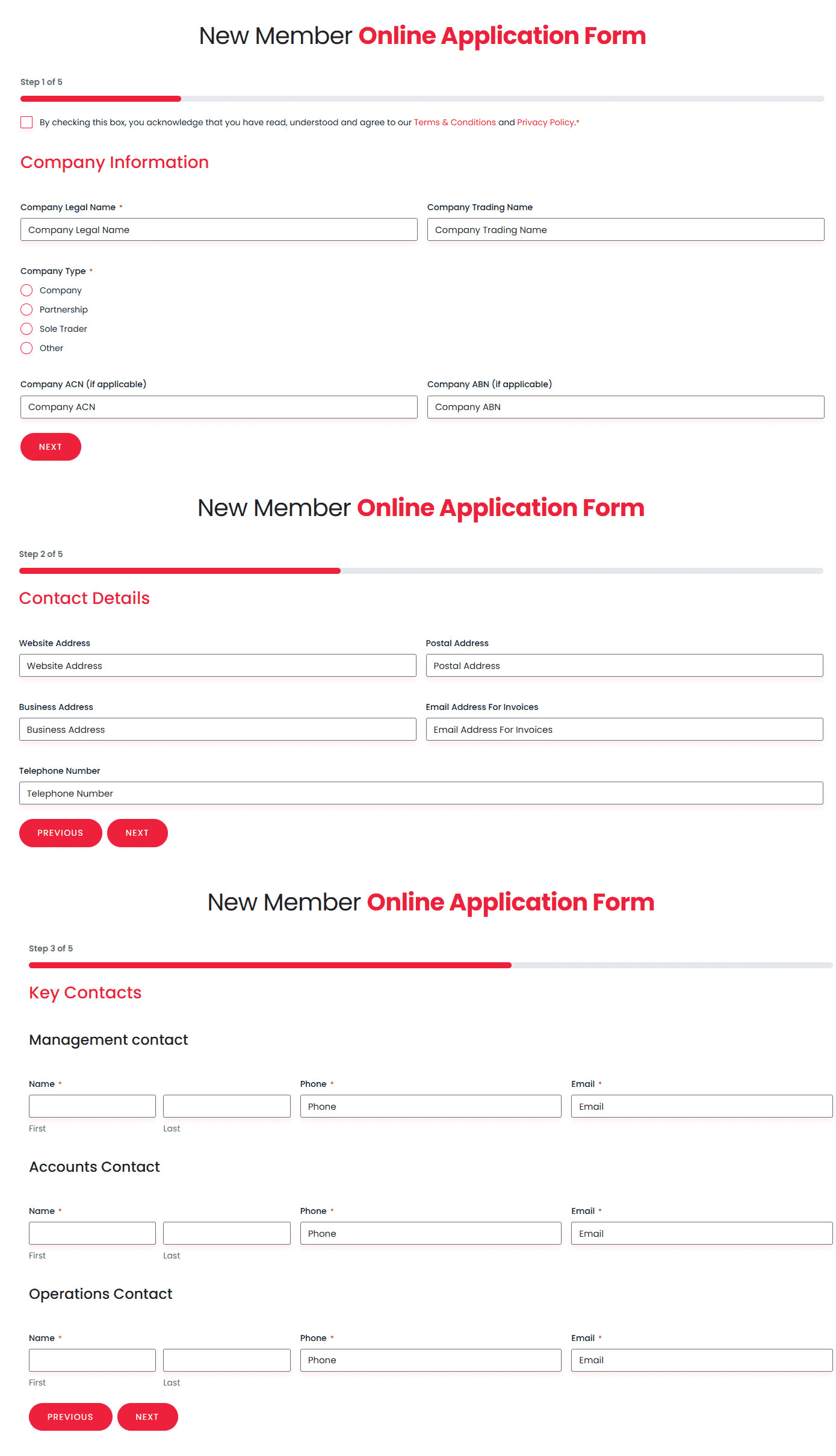 Example of a Conversational Multi Step Form