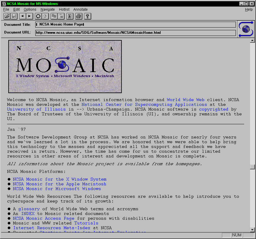 Mosaic 1.0 Screenshot