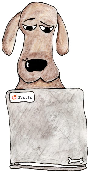 Doug the Dog, the official Learning Svelte mascot