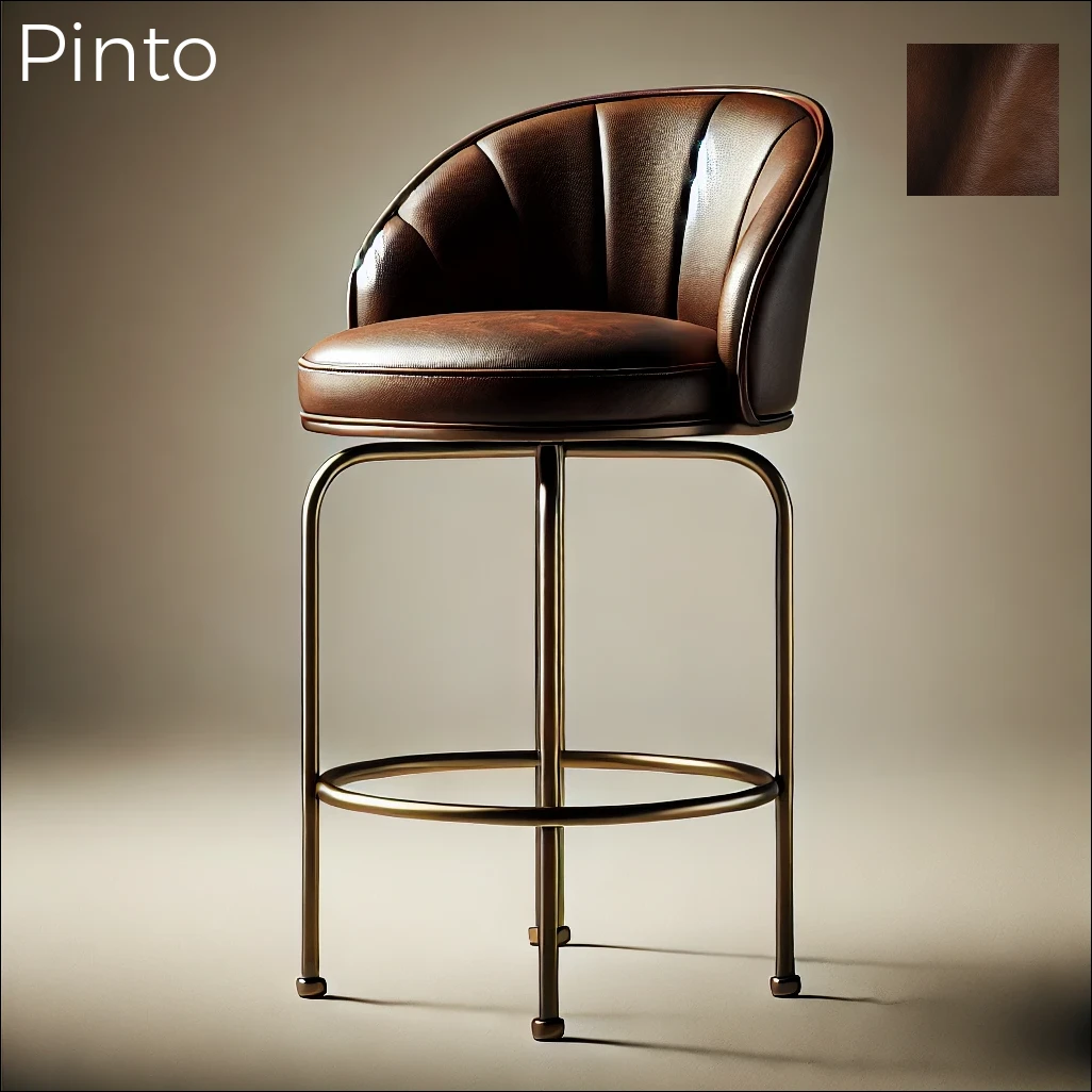 Here is the luxury bar stool upholstered in dark brown leather Pinto