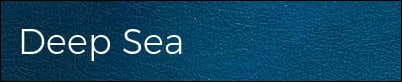 Deep Sea waxed leather swatch with a moody blue-green grain