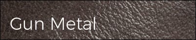 Gun Metal waxed leather swatch with a cool grey grain