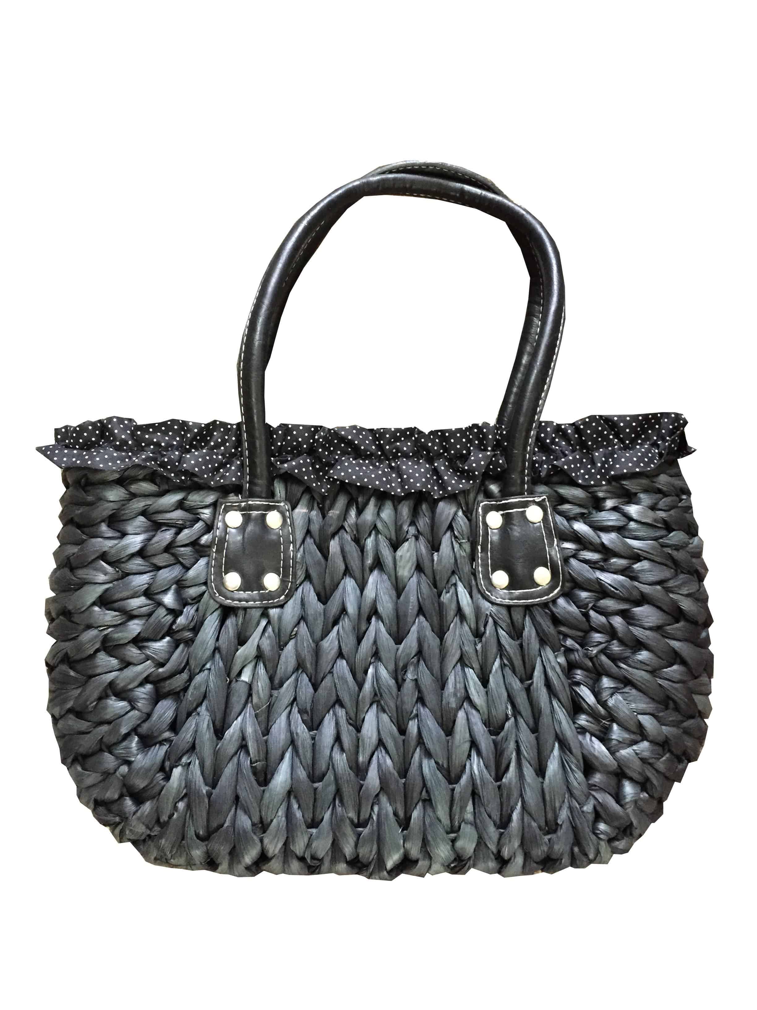 Sac tressé en paille de maïs, grand modèle