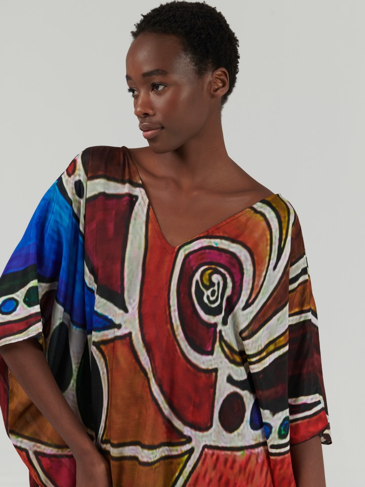 Abstract-Print-Kaftan---Shorter-length