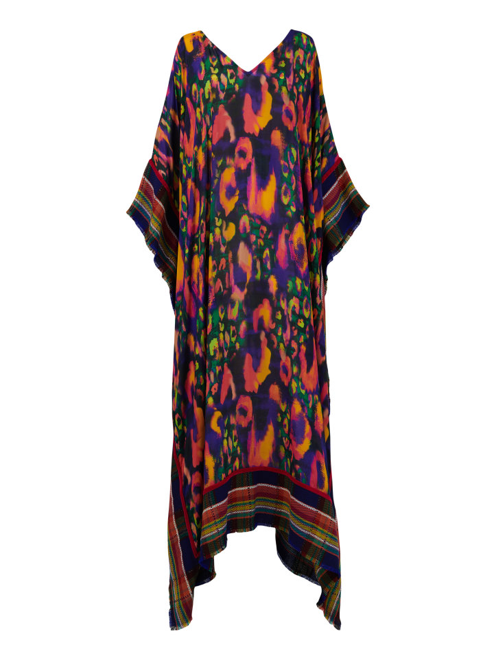 Printed-V-Neck-Kaftan