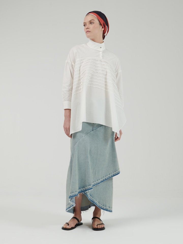 Asymmetric-Hem-Blouse