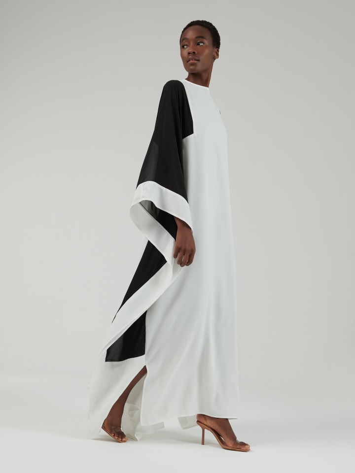 Monochrome-Chiffon-Kaftan