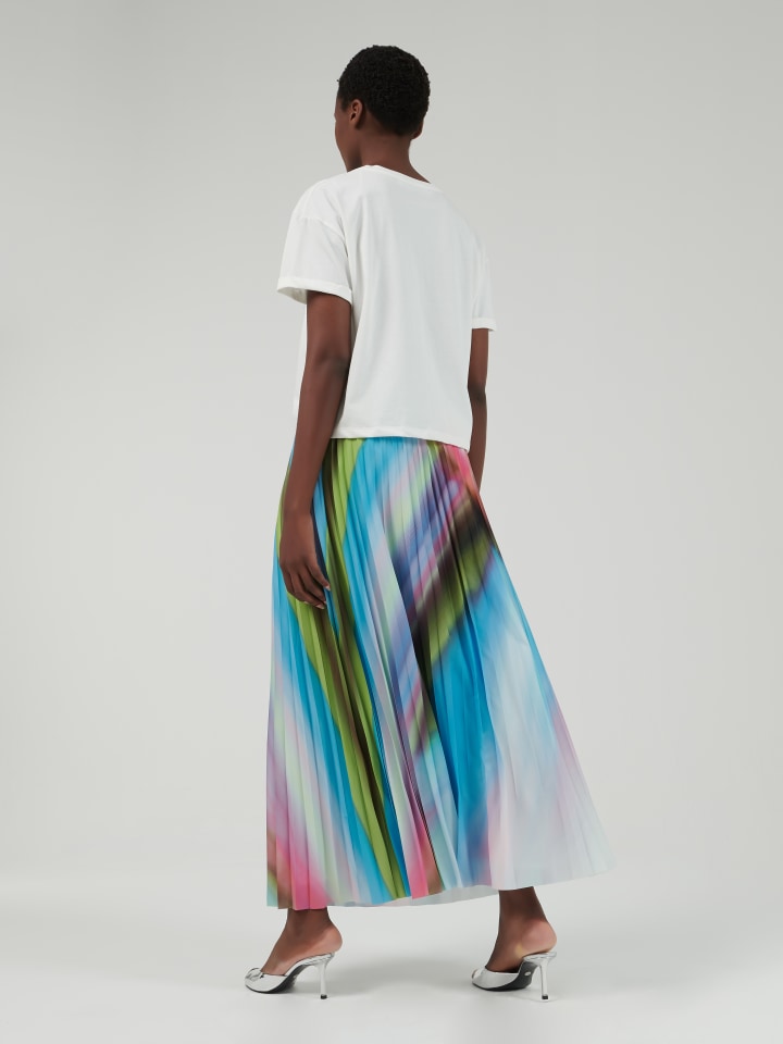 Printed-Pleated-Skirt