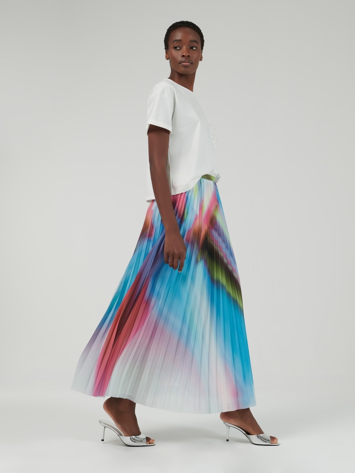 Printed-Pleated-Skirt