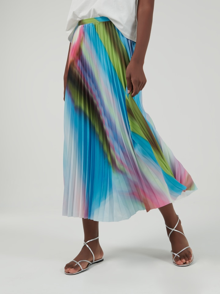 Printed-Pleated-Skirt---Shorter-length