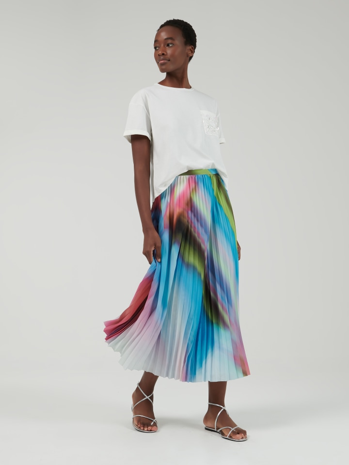 Printed-Pleated-Skirt---Shorter-length