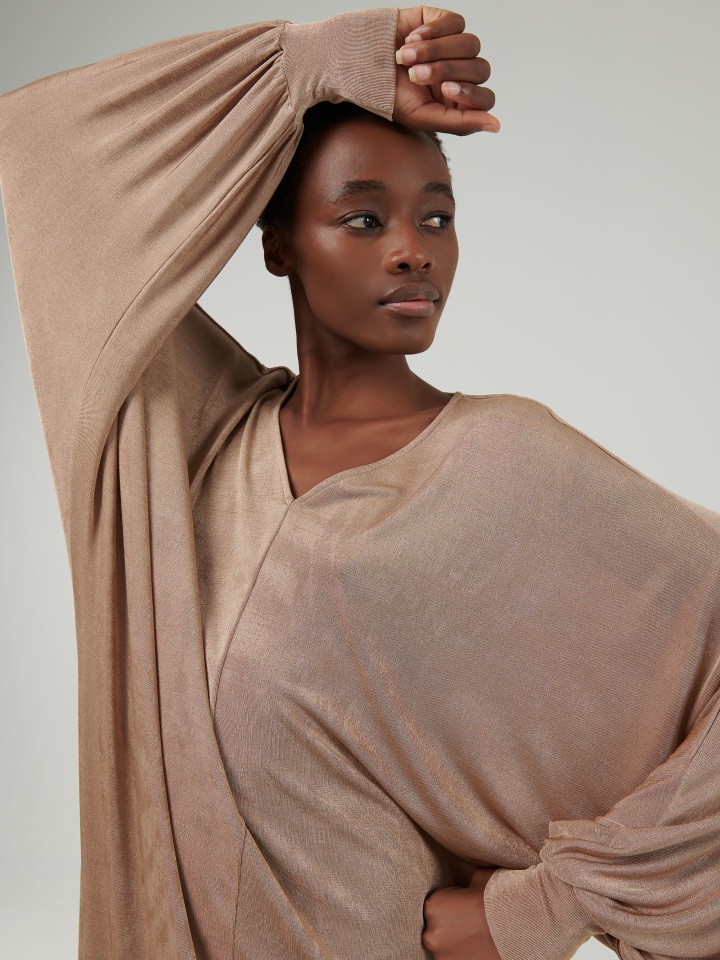 Metallic-Effect-Batwing-Kaftan